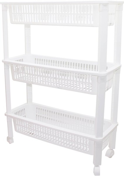 3 Katlı Düzenleyici - Raf Ünitesi Tekerlekli 510X205X685MM (5064)