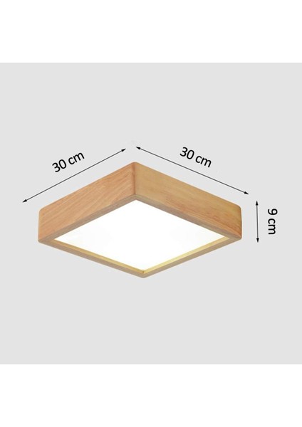 Ahşap kare tavan led avize, beyaz ışık, 60x60 cm, salon, yatak odası, mutfak kullanımı fırsatları