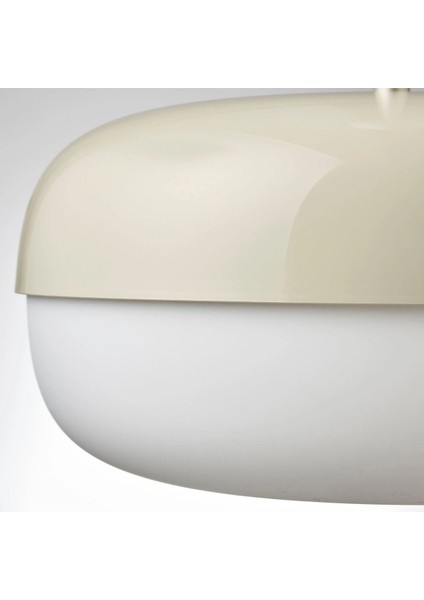 Modern Bej Oval Sarkıt Lamba, 39x23 cm, şık ve zarif salon aydınlatması