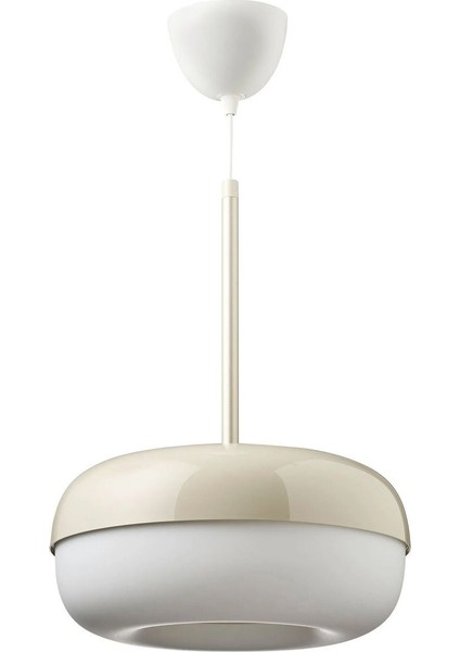 Modern Bej Oval Sarkıt Lamba, 39x23 cm, şık ve zarif salon aydınlatması