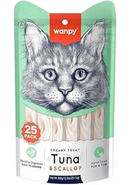 Wanpy Ton Balıklı ve Deniz Taraklı Krema Kedi Ödülü 25 * 14 gr