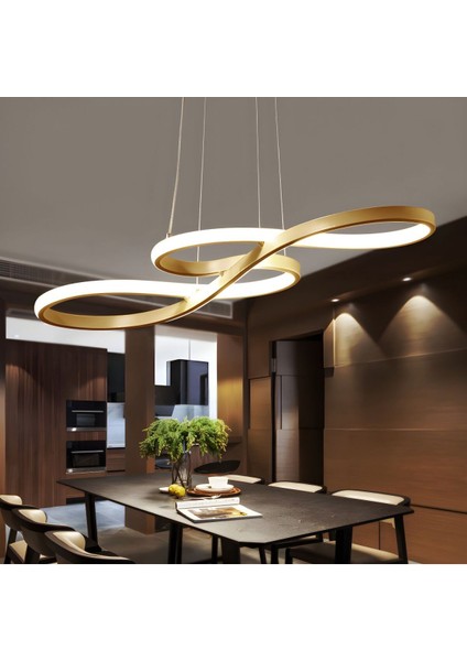 Şık Modern Sarkıt Led Avize, Beyaz Işık, Mutfak ve Salon Dekorasyonu 65x40cm