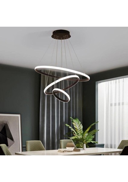 Şık modern avize, LED aydınlatmalı, siyah-beyaz, 3 başlık, 14x30 cm alüminyum tasarım