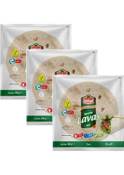 Tortilla Lavaş 8 Li 560 gr x 3 Adet