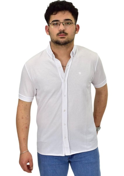 Erkek Büyük Beden Gömlek Yaka Düğmeli Tişört BGL-ST04525