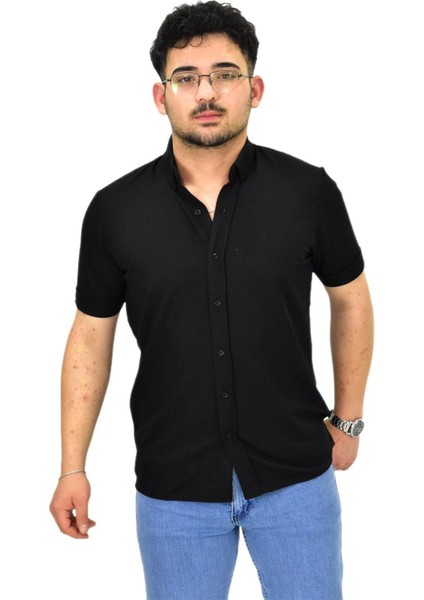 Erkek Büyük Beden Gömlek Yaka Düğmeli Tişört BGL-ST04525