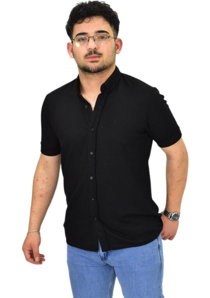 Erkek Büyük Beden Gömlek Yaka Düğmeli Tişört BGL-ST04525