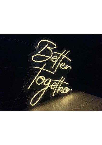 Neon LED Tabela Dekoratif Aydınlatma -Better Together, 100X100CM-