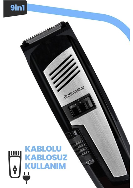 Laser Profesyonel Lazer Işığıyla Ayarlanabilir Saç Sakal Şekillendirme Makinesi GM7181
