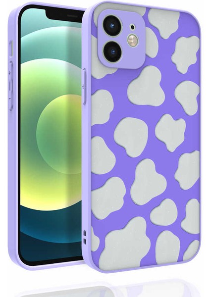 Apple iPhone 12 Kılıf Desenli Kamera Korumalı Parlak Svl Nora Kapak-No6