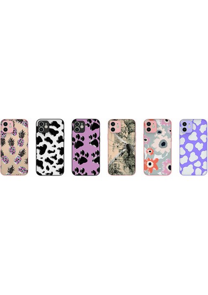 Apple iPhone 12 Kılıf Desenli Kamera Korumalı Parlak Svl Nora Kapak-No6