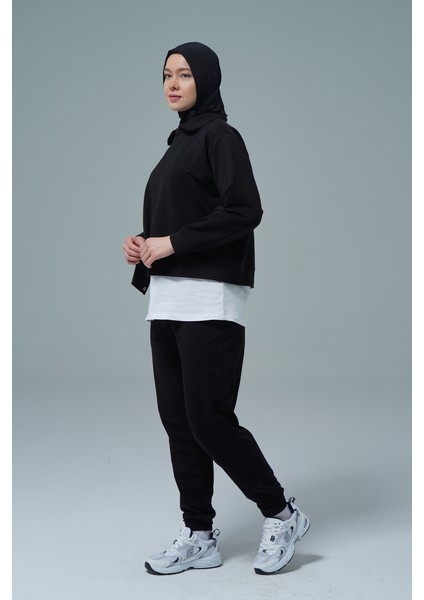 Siyah Tesettür Jogger Eşofman Altı