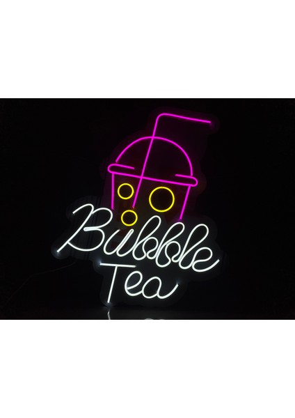 Neon LED Duvar Dekoratif Aydınlatma -Bubble Tea, 30X40CM-