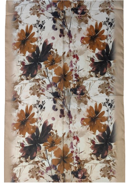 Ebruli Cotton Vual Çiçek Desenli Şal 75X190 cm modelleri