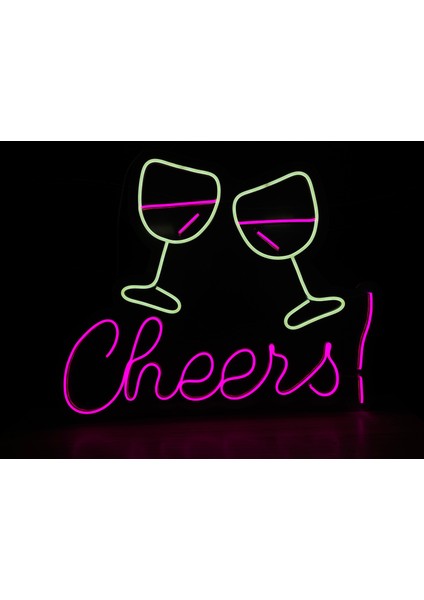 Neon LED Tabela Dekoratif Aydınlatma -Cheers, 40X40CM-