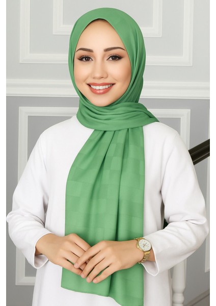 Emproyal Silver Jakar Dama Desenli Şal 75X190 cm