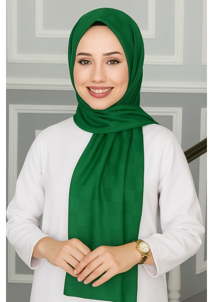 Emproyal Silver Jakar Dama Desenli Şal 75X190 cm