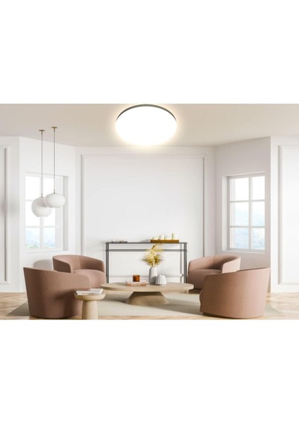 Modern büyük boy sıfır tavan LED avize, beyaz 6500K, cam materyal, 25x70 cm