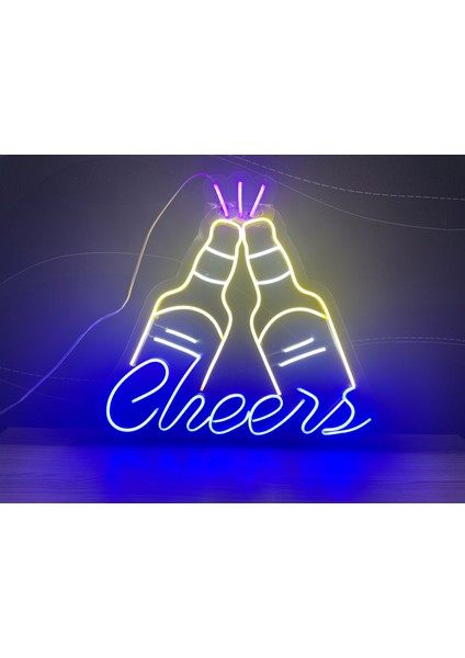 Neon LED Tabela Dekoratif Aydınlatma -Cheers, 40X36CM-