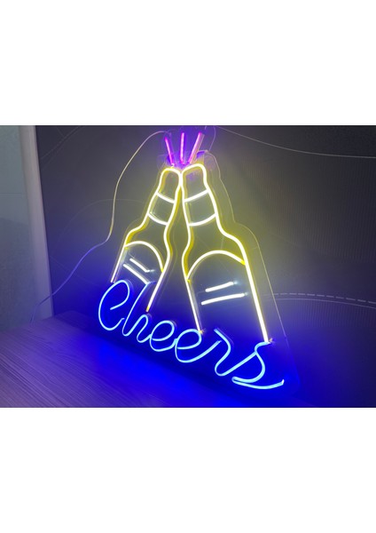 Neon LED Tabela Dekoratif Aydınlatma -Cheers, 40X36CM-