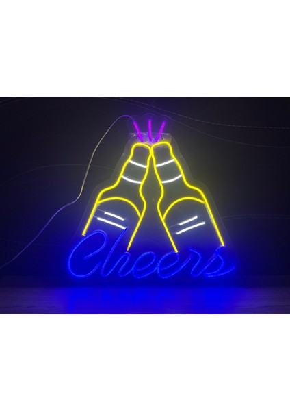 Neon LED Tabela Dekoratif Aydınlatma -Cheers, 40X36CM-
