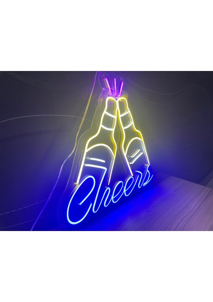 Neon LED Tabela Dekoratif Aydınlatma -Cheers, 40X36CM-