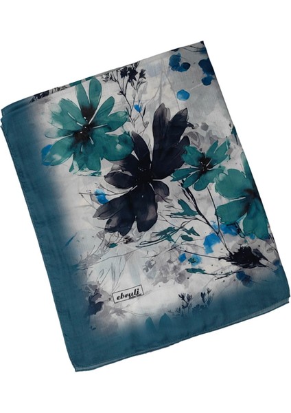 Ebruli Cotton Vual Çiçek Desenli Şal 75X190 cm fırsatları