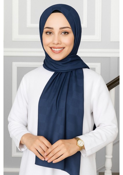 Emproyal Silver Jakar Dama Desenli Şal 75X190 cm