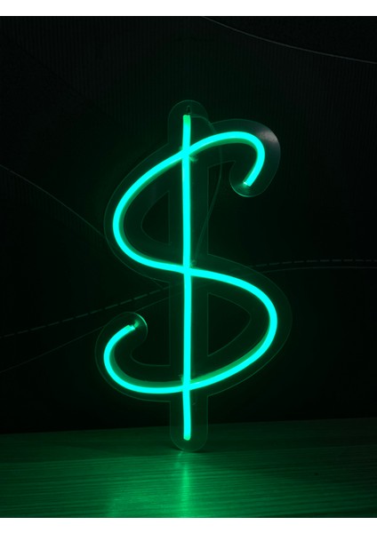 Neon LED Duvar Dekoratif Aydınlatma -Dolar, 20X11CM- fiyatları