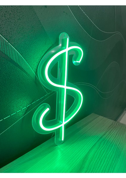 Neon LED Duvar Dekoratif Aydınlatma -Dolar, 20X11CM- indirimleri