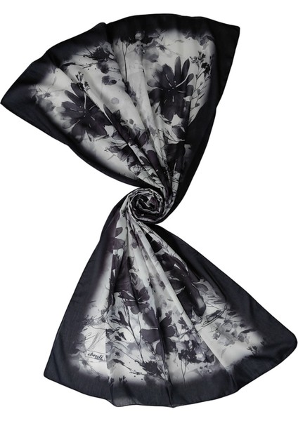 Ebruli Cotton Vual Çiçek Desenli Şal 75X190 cm fiyatları