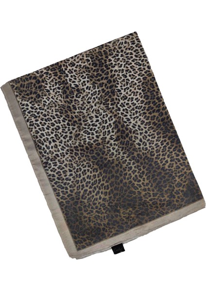 Enba Soft Pamuklu Leopar Desenli Şal 75X190 cm