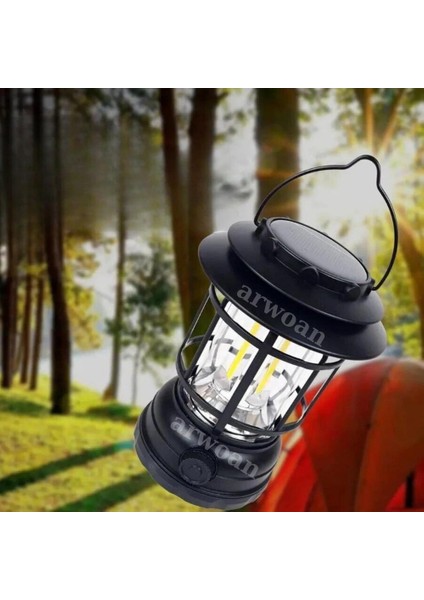 Güneş Enerjili Solar Nostaljik Işığı Ayarlanabilir Ledli Kamp Feneri Lamba Işıldak USB Şarjlı fiyatları