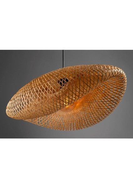 Cowboy Model Tekli Rattan Bambu Modern Tasarım Iskandinav Bohem Sarkıt Avize