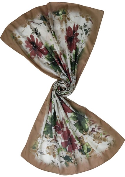Ebruli Cotton Vual Çiçek Desenli Şal 75X190 cm fiyatları