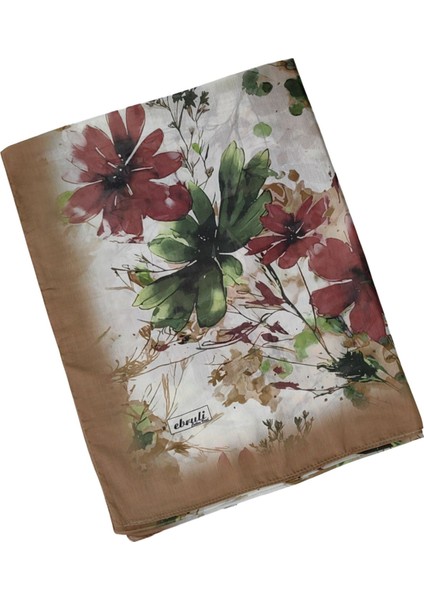 Ebruli Cotton Vual Çiçek Desenli Şal 75X190 cm fırsatları
