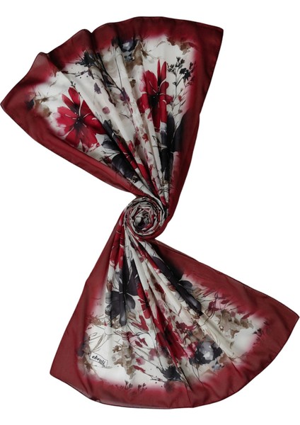Ebruli Cotton Vual Çiçek Desenli Şal 75X190 cm fiyatları