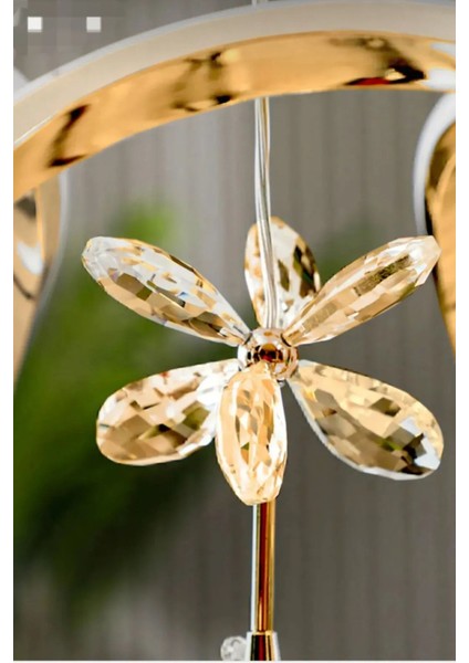 Damla Tek Toplu Taçlı Ledli Gold 3 Renk Ledli - Salon-Oturma Odası- Hol - LED Avize Aydınlatma