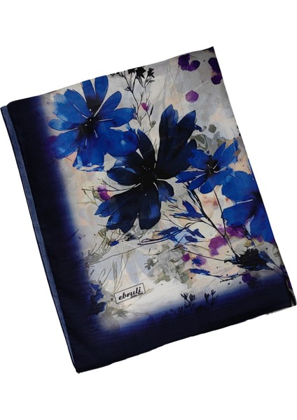 Ebruli Cotton Vual Çiçek Desenli Şal 75X190 cm fırsatları