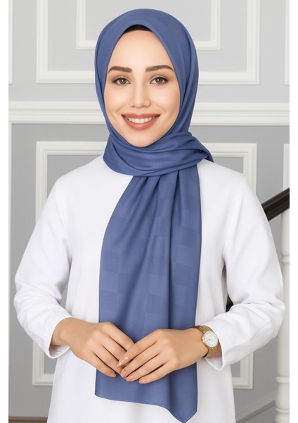 Emproyal Silver Jakar Dama Desenli Şal 75X190 cm