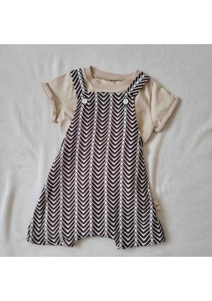 Keten Bebek Salopet Tişört Takım