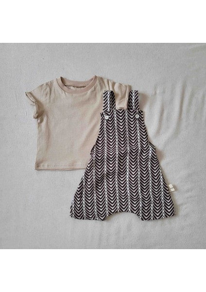 Keten Bebek Salopet Tişört Takım modelleri