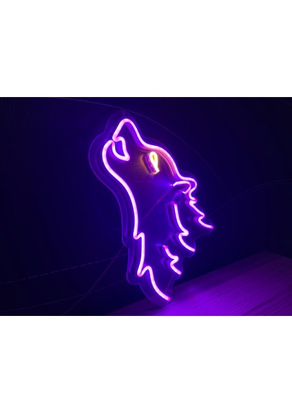 Neon LED Duvar Dekoratif Aydınlatma -Kurt, 23X25CM- fiyatları