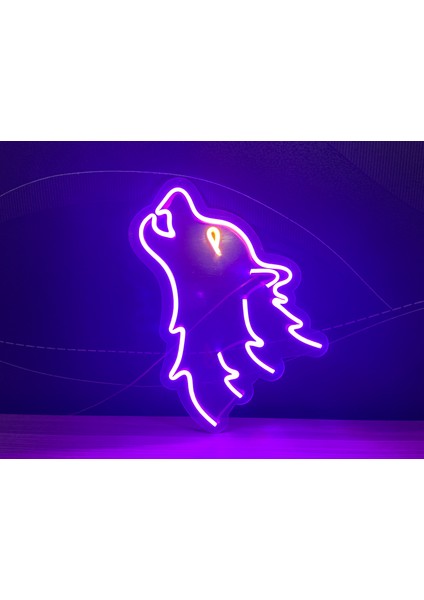 Neon LED Duvar Dekoratif Aydınlatma -Kurt, 23X25CM- fırsatları