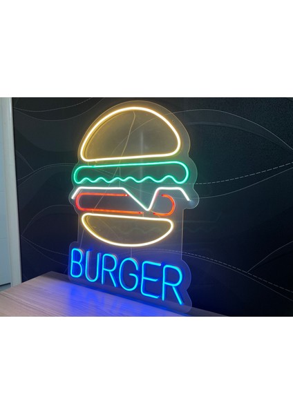 Neon LED Tabela Dekoratif Aydınlatma -Burger, 50X70CM- fiyatları