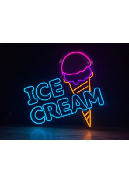 Neon LED Dekoratif Aydınlatma -Ice Cream2, 50X50CM-