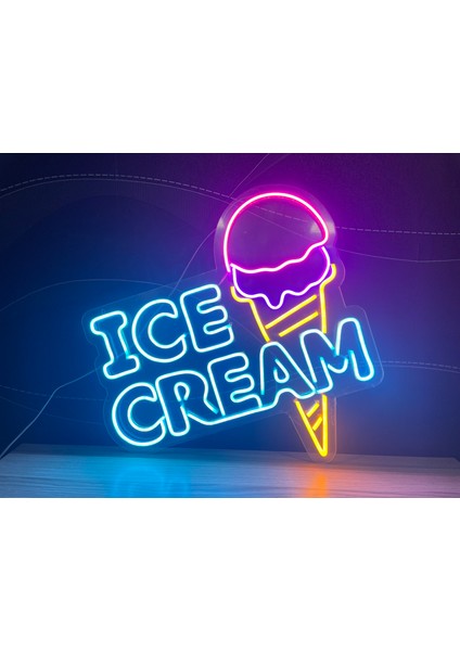 Neon LED Dekoratif Aydınlatma -Ice Cream2, 50X50CM- modelleri