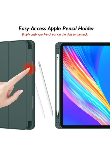 Apple iPad Air 5. Nesil 10.9 (2022) Kalemlikli Yatay Standlı Stromix Smart Kılıf A2588 A2589 A2591 modelleri