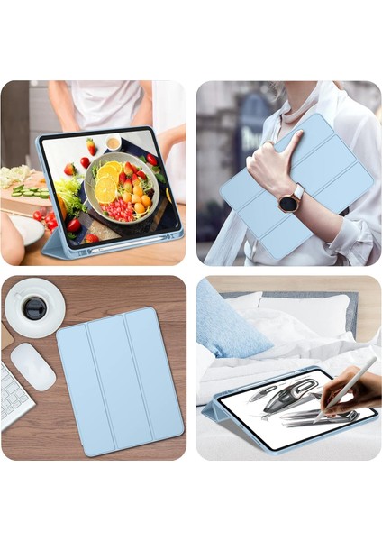 Apple iPad Air 4. Nesil 10.9 (2020) Kalemlikli Yatay Standlı Stromix Smart Kılıf A2316 A2324 A2325 A2072