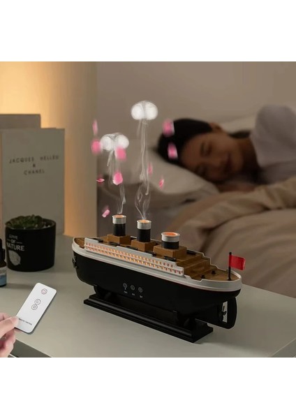 Titanic Gemi Model Hava Nemlendirici Aroma Difüzörü Uzaktan Kumanda 250ml Kapasite